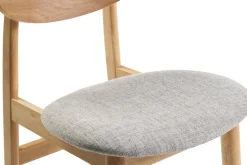 Miliboo Chaise Design|Chaise En Bois-Chaises scandinaves en bois clair et tissu gris clair (lot de 2) ELION