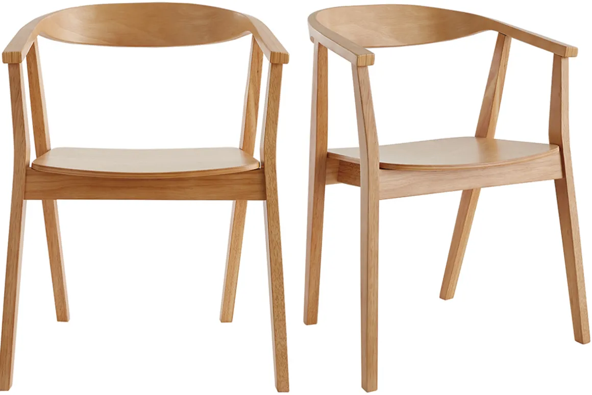 Miliboo Chaise Design|Chaise En Bois-Chaises scandinaves en bois clair massif (lot de 2) BAHIA