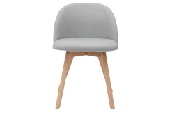 Miliboo Chaise Design-Chaises scandinaves en tissu gris clair et bois clair massif (lot de 2) CELESTE