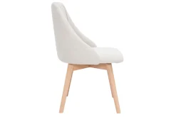 Miliboo Chaise Design-Chaises scandinaves en tissu effet velours texturé beige et bois clair (lot de 2) HIGGINS