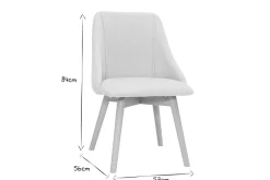 Miliboo Chaise Design-Chaises scandinaves en tissu effet velours texturé beige et bois clair (lot de 2) HIGGINS