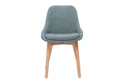 Miliboo Chaise Design-Chaises scandinaves en tissu vert de gris et bois clair massif (lot de 2) HOLO
