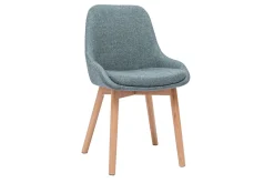 Miliboo Chaise Design-Chaises scandinaves en tissu vert de gris et bois clair massif (lot de 2) HOLO