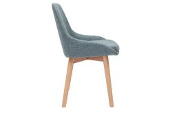 Miliboo Chaise Design-Chaises scandinaves en tissu vert de gris et bois clair massif (lot de 2) HOLO