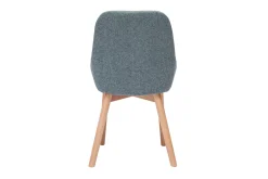 Miliboo Chaise Design-Chaises scandinaves en tissu vert de gris et bois clair massif (lot de 2) HOLO