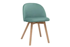 Miliboo Chaise Design-Chaises scandinaves en tissu velours vert céladon et bois clair massif (lot de 2) CELESTE