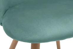 Miliboo Chaise Design-Chaises scandinaves en tissu velours vert céladon et bois clair massif (lot de 2) CELESTE