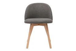 Miliboo Chaise Design-Chaises scandinaves en tissu effet velours gris et bois clair massif (lot de 2) CELESTE