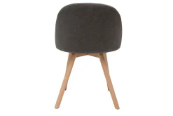 Miliboo Chaise Design-Chaises scandinaves en tissu effet velours gris et bois clair massif (lot de 2) CELESTE