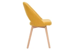 Miliboo Chaise Design-Chaises scandinaves en tissu effet velours texturé jaune moutarde et bois clair (lot de 2) COSETTE