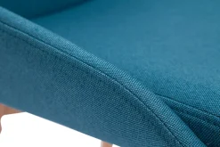 Miliboo Chaise Design-Chaises scandinaves en tissu bleu canard et bois clair massif (lot de 2) HOLO