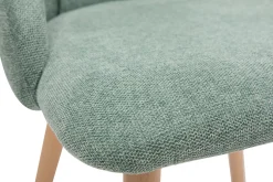 Miliboo Chaise Design-Chaises scandinaves en tissu effet velours texturé vert céladon et bois clair (lot de 2) HIGGINS