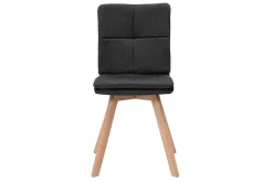 Miliboo Chaise Design-Chaises scandinaves en tissu gris foncé et bois clair (lot de 2) THEA