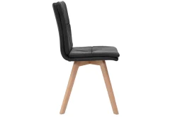 Miliboo Chaise Design-Chaises scandinaves en tissu gris foncé et bois clair (lot de 2) THEA