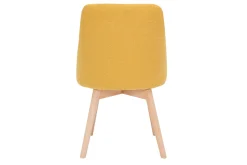 Miliboo Chaise Design-Chaises scandinaves en tissu effet velours texturé jaune moutarde et bois clair (lot de 2) HIGGINS