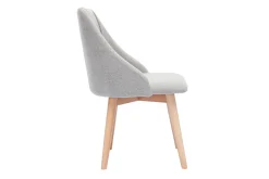 Miliboo Chaise Design-Chaises scandinaves en tissu effet velours texturé gris clair et bois clair (lot de 2) HIGGINS