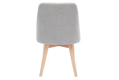 Miliboo Chaise Design-Chaises scandinaves en tissu effet velours texturé gris clair et bois clair (lot de 2) HIGGINS