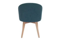 Miliboo Chaise Design-Chaises scandinaves en tissu effet velours bleu canard et bois clair massif (lot de 2) VANITY