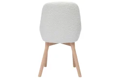 Miliboo Chaise Design-Chaises scandinaves en tissu effet laine bouclée blanc et bois clair massif (lot de 2) HOLO
