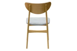 Miliboo Chaise Design-Chaises scandinaves en tissu effet velours texturé gris chiné et bois clair chêne massif (lot de 2) MAYA