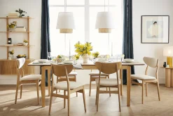 Miliboo Chaise Design-Chaises scandinaves en tissu effet velours texturé gris chiné et bois clair chêne massif (lot de 2) MAYA