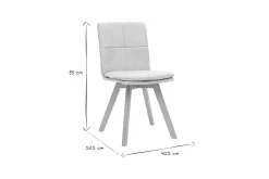Miliboo Chaise Design-Chaises scandinaves en tissu gris clair et bois clair (lot de 2) THEA