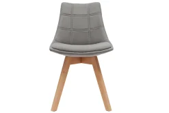Miliboo Chaise Design-Chaises scandinaves en tissu gris et bois clair (lot de 2) MATILDE