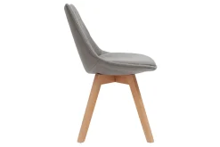 Miliboo Chaise Design-Chaises scandinaves en tissu gris et bois clair (lot de 2) MATILDE