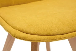 Miliboo Chaise Design-Chaises scandinaves en tissu effet velours jaune moutarde et bois clair (lot de 2) MATILDE