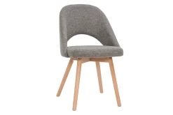 Miliboo Chaise Design-Chaises scandinaves en tissu effet velours texturé gris et bois clair (lot de 2) COSETTE