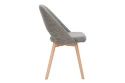 Miliboo Chaise Design-Chaises scandinaves en tissu effet velours texturé gris et bois clair (lot de 2) COSETTE