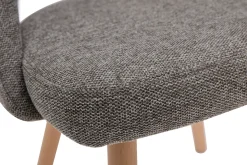 Miliboo Chaise Design-Chaises scandinaves en tissu effet velours texturé gris et bois clair (lot de 2) COSETTE