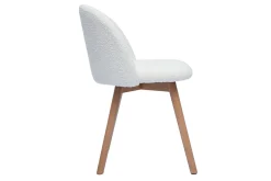 Miliboo Chaise Design-Chaises scandinaves en tissu effet laine bouclée blanc et bois clair massif (lot de 2) CELESTE