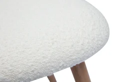 Miliboo Chaise Design-Chaises scandinaves en tissu effet laine bouclée blanc et bois clair massif (lot de 2) CELESTE