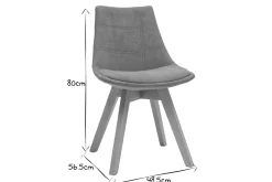 Miliboo Chaise Design-Chaises scandinaves en tissu bleu canard et bois clair (lot de 2) MATILDE