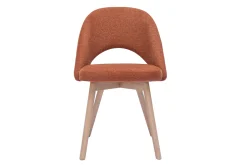 Miliboo Chaise Design-Chaises scandinaves en tissu effet velours texturé terre brûlée et bois clair (lot de 2) COSETTE