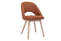 Miliboo Chaise Design-Chaises scandinaves en tissu effet velours texturé terre brûlée et bois clair (lot de 2) COSETTE