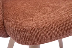 Miliboo Chaise Design-Chaises scandinaves en tissu effet velours texturé terre brûlée et bois clair (lot de 2) COSETTE