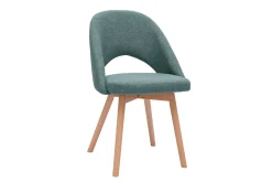 Miliboo Chaise Design-Chaises scandinaves en tissu vert de gris et bois clair (lot de 2) COSETTE