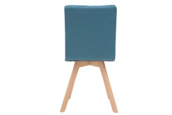 Miliboo Chaise Design-Chaises scandinaves en tissu bleu et bois clair (lot de 2) THEA