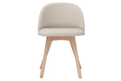 Miliboo Chaise Design-Chaises scandinaves en tissu naturel et bois clair massif (lot de 2) CELESTE