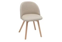 Miliboo Chaise Design-Chaises scandinaves en tissu naturel et bois clair massif (lot de 2) CELESTE