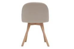 Miliboo Chaise Design-Chaises scandinaves en tissu naturel et bois clair massif (lot de 2) CELESTE