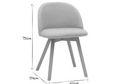 Miliboo Chaise Design-Chaises scandinaves en tissu naturel et bois clair massif (lot de 2) CELESTE