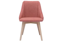 Miliboo Chaise Design-Chaises scandinaves en tissu effet velours texturé terracotta et bois clair (lot de 2) HIGGINS