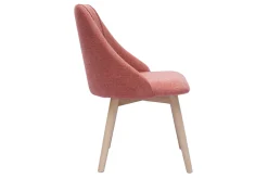 Miliboo Chaise Design-Chaises scandinaves en tissu effet velours texturé terracotta et bois clair (lot de 2) HIGGINS