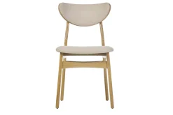 Miliboo Chaise Design|Chaise En Bois-Chaises scandinaves en tissu effet laine bouclée beige et bois clair chêne massif (lot de 2) MAYA
