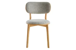 Miliboo Chaise Design|Chaise En Bois-Chaises scandinaves en tissu gris clair et bois clair massif (lot de 2) FAUVETTE