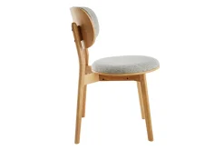 Miliboo Chaise Design|Chaise En Bois-Chaises scandinaves en tissu gris clair et bois clair massif (lot de 2) FAUVETTE