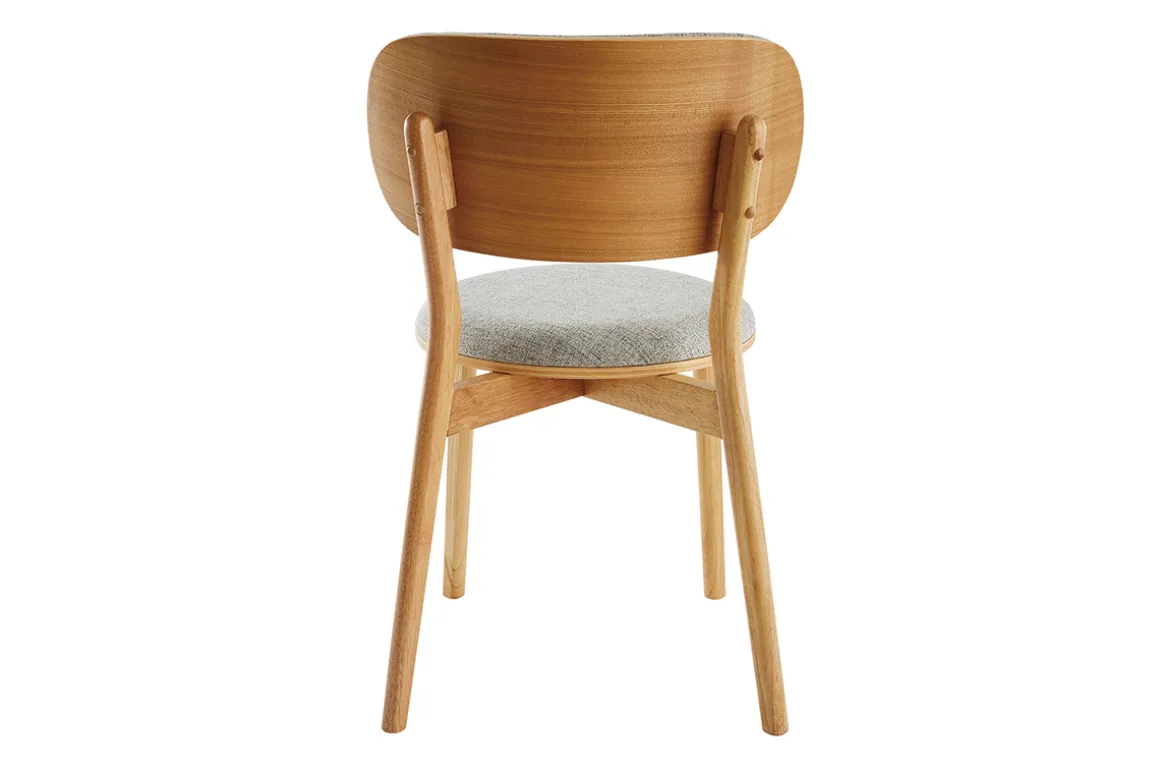 Miliboo Chaise Design|Chaise En Bois-Chaises scandinaves en tissu gris clair et bois clair massif (lot de 2) FAUVETTE